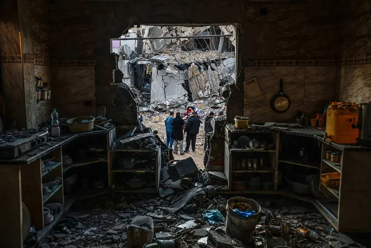 Displaced Palestinians seeking shelter in Gaza